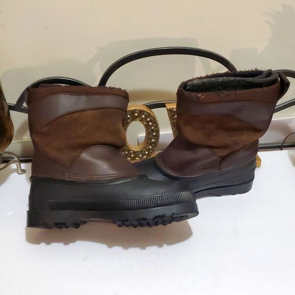 Steel Shank Men Black Brown Leather/Wool Waterproof Work Boots Sz 7 - Picture 5 of 12